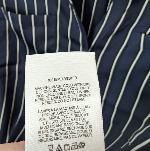 Express navy pinstripe button down top - Picture 3 of 6